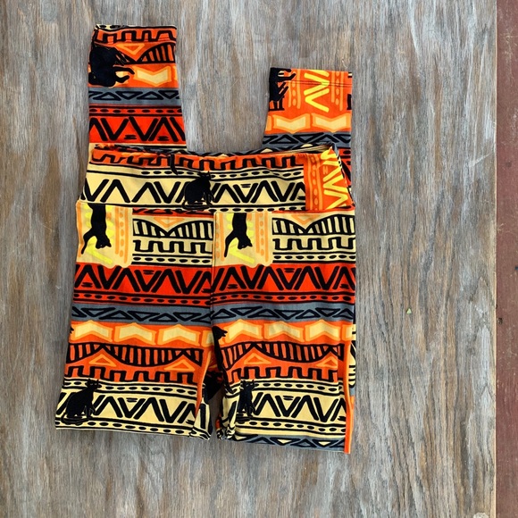 LuLaRoe black cat orange leggings - Picture 1 of 2